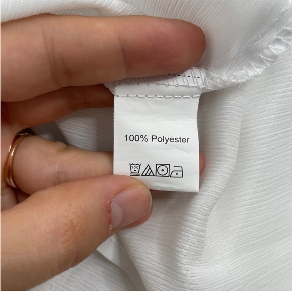 SHEIN White Sheer Long Shirt Tunic Mini Dress Swim Cover Up Size Medium Beach - Picture 7 of 7